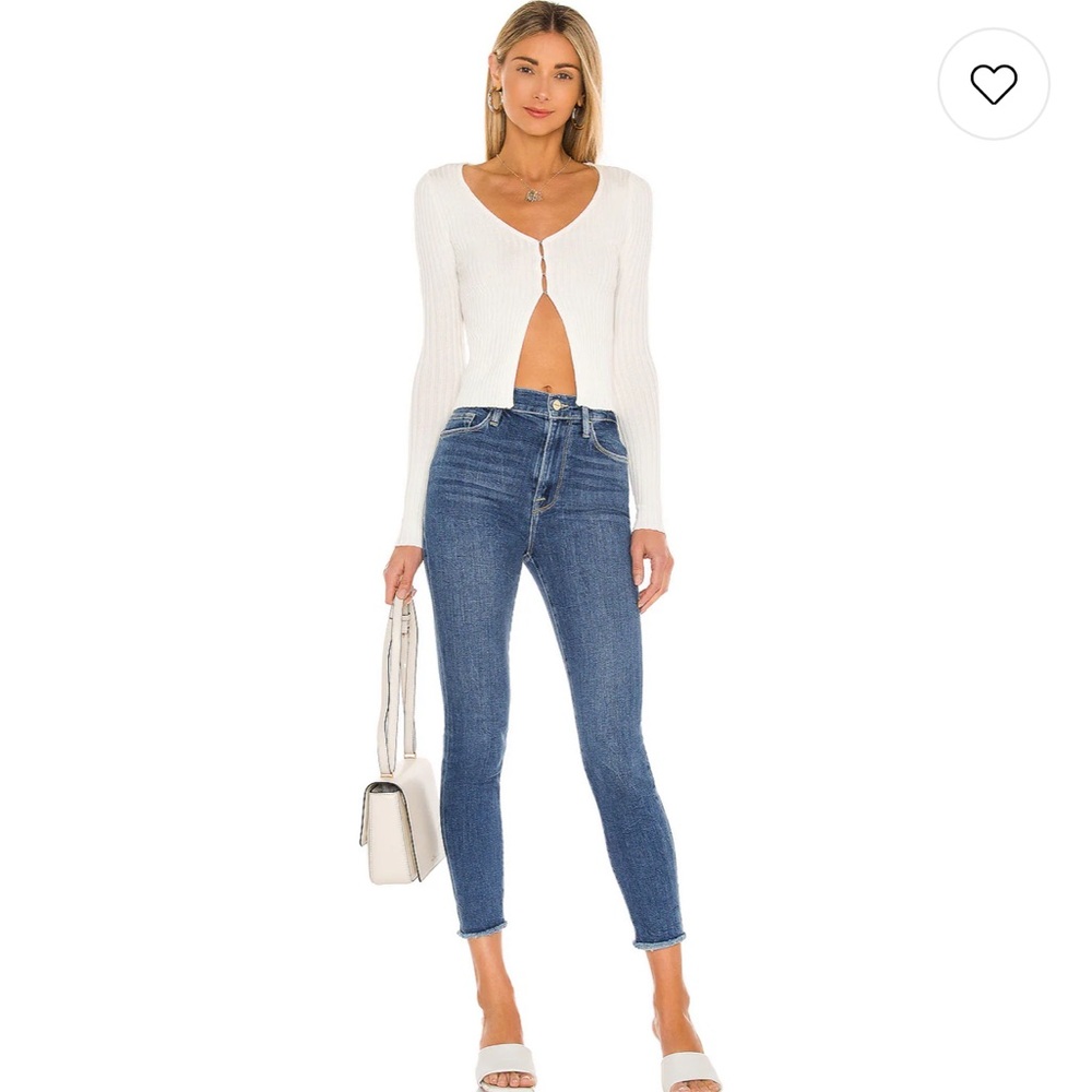 Superdown Sierra White Knit Ribbed Button-Up Top NWT - Picture 4 of 9